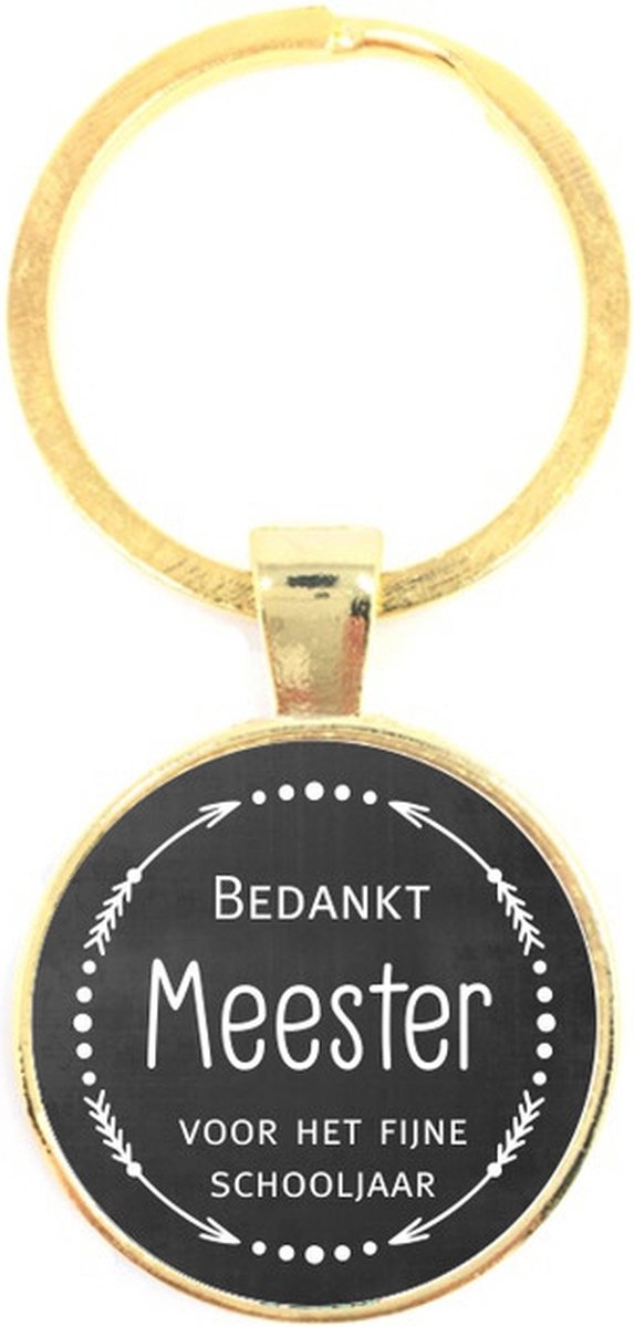 Sleutelhanger Glas -  Bedankt Meester