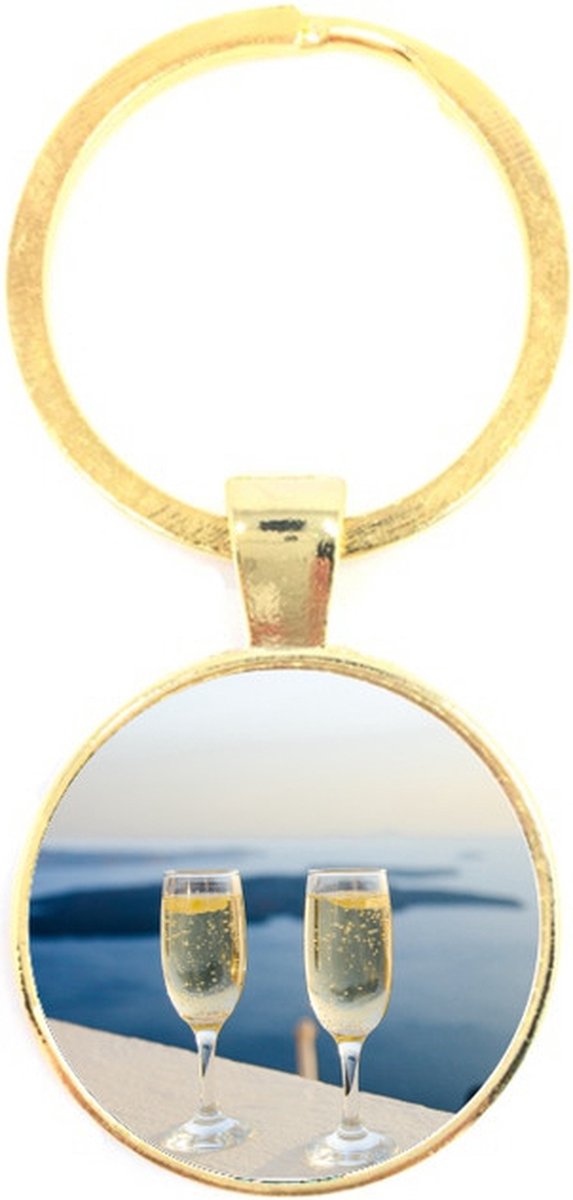 Sleutelhanger Glas - Champagne