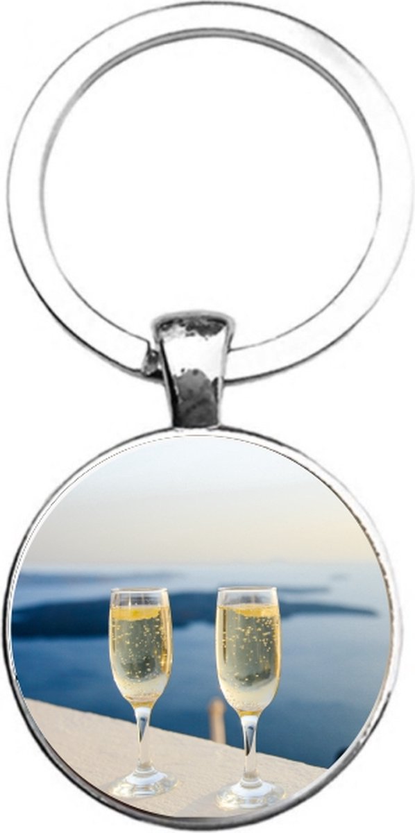 Sleutelhanger Glas - Champagne