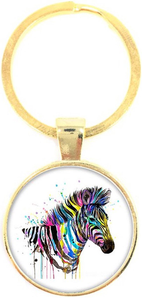 Sleutelhanger Glas - Zebra