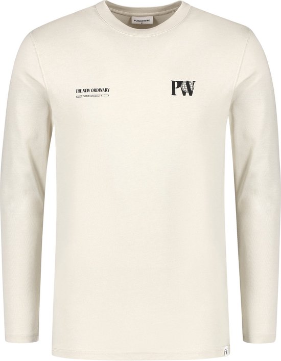 Purewhite - Heren Regular Fit T-shirt - Wit - Maat L