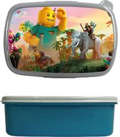 broodtrommel - lunchbox - lego world - blauw - schoolspullen