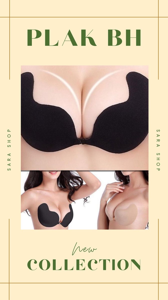 Sara Shop / plak BH /Onzichtbare Push Up Bh Zelfklevende / beha Backless Strapless / Gel sticky Solid -Cup-D / Zwart-Topkwaliteit