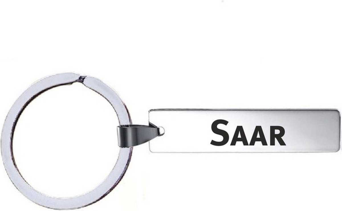 Sleutelhanger Met Naam - Saar - RVS