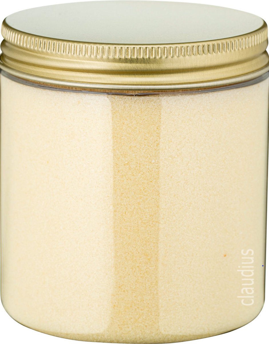 Scrubzout Vanille 300 gram - Pot met gouden deksel - set van 6 stuks - Hydraterende Lichaamsscrub