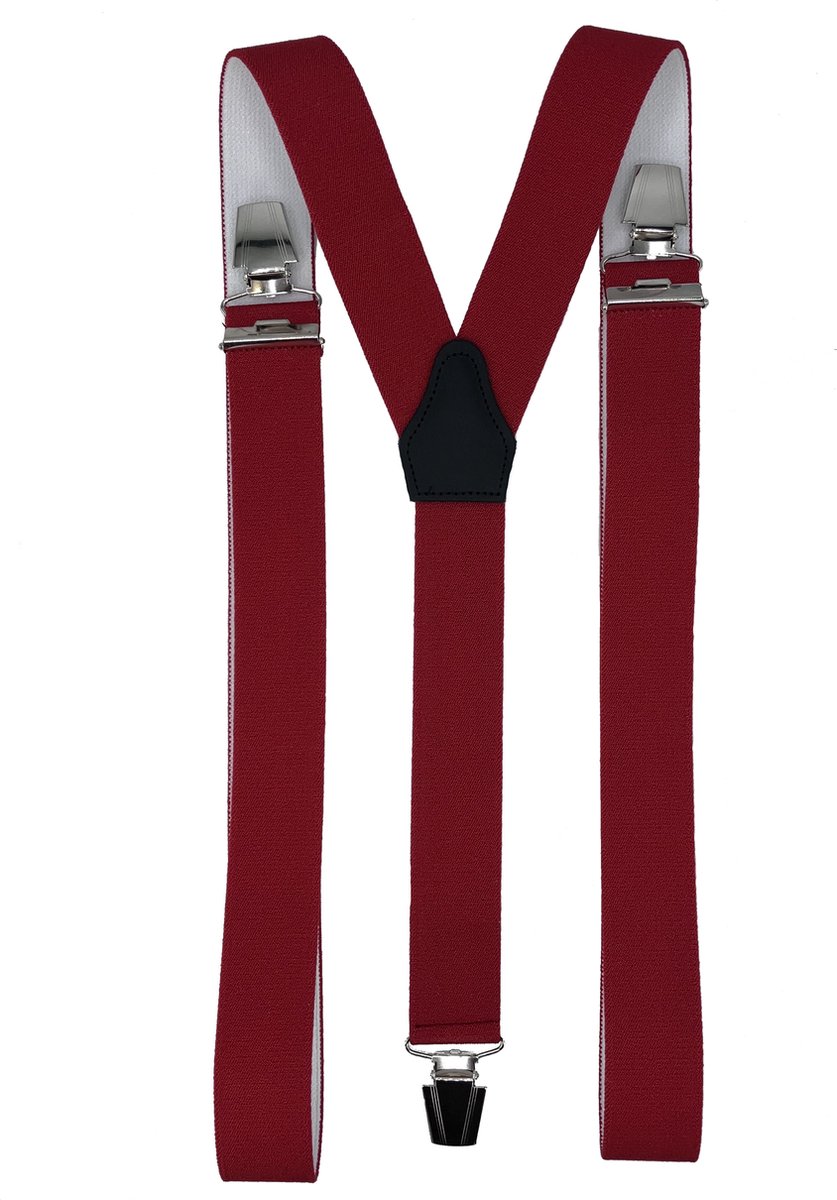 XXL bretel Rood met brede extra sterke stevige clips