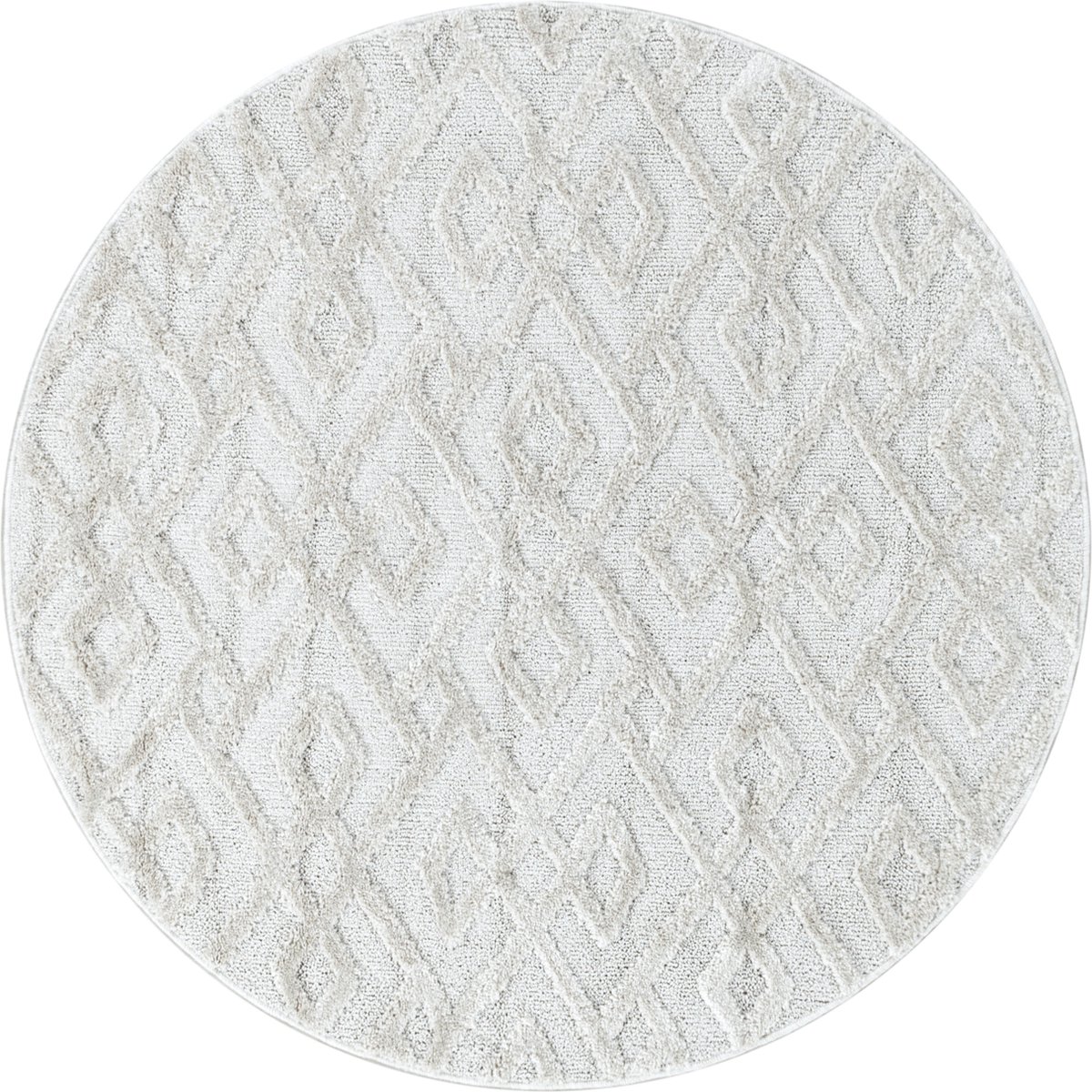 Pisa Square vloerkleed hoogpolig rond Ø 120cm crème