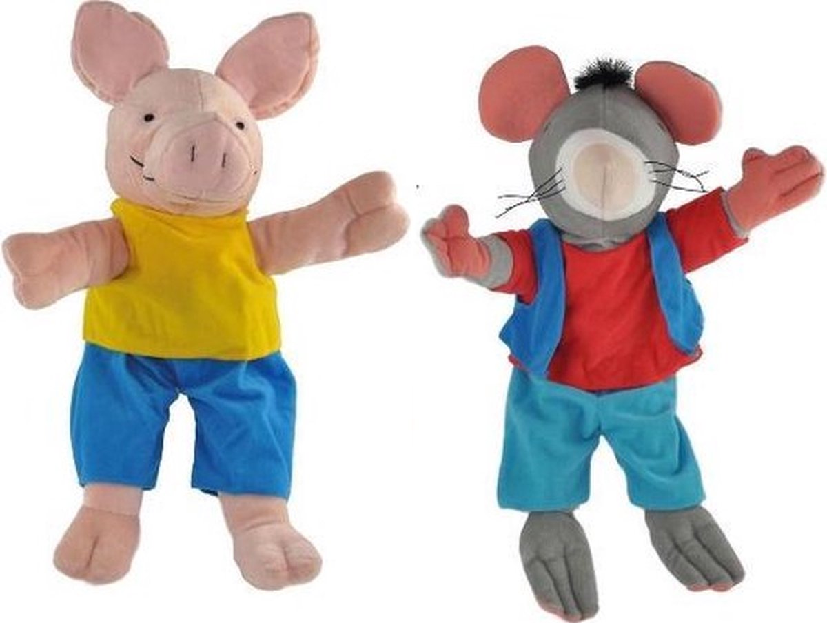 Kikker en zijn vriendjes - handpoppen set - rat en varken 40 cm - dieren -  knuffel -... | bol.com