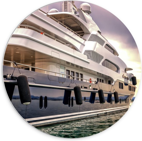 WallClassics - Cercle Mural en Plaque de Mousse PVC - Groot Bateau sur l' Water - 70x70 cm Photo sur Cercle Mural (avec système d'accrochage)