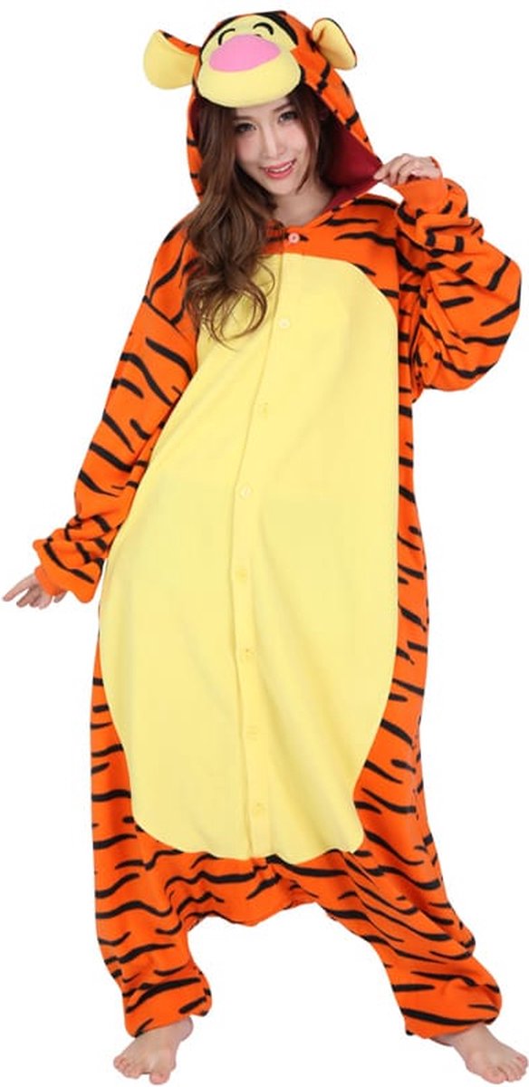 Tijgertje Onesie Pak Kostuum Outfit Huispak Jumpsuit Verkleedpak - (Disney) Premium Verkleedkleding - Halloween & Carnaval - SAZAC - Kinderen & Volwassenen - Onesize (155-182 cm)