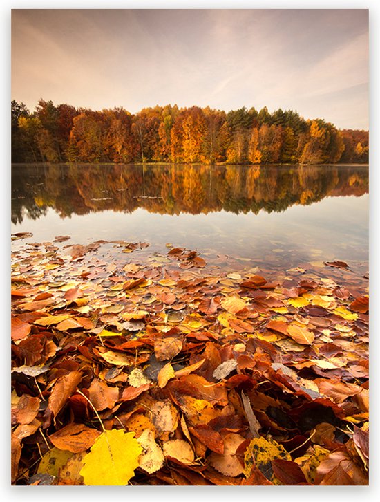 Canvas Schilderij Autumn Lake
