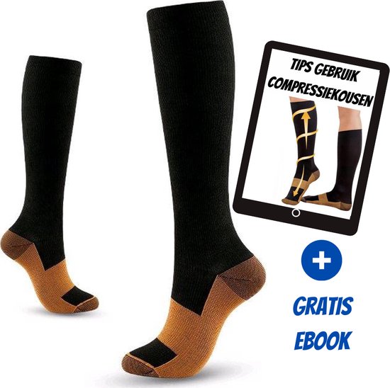 Compressiekousen 3 Paar - Steunkousen Vrouwen en Mannen - Compressie sokken - Hardloopsokken - Sportsokken - Maat 41-45 L/XL