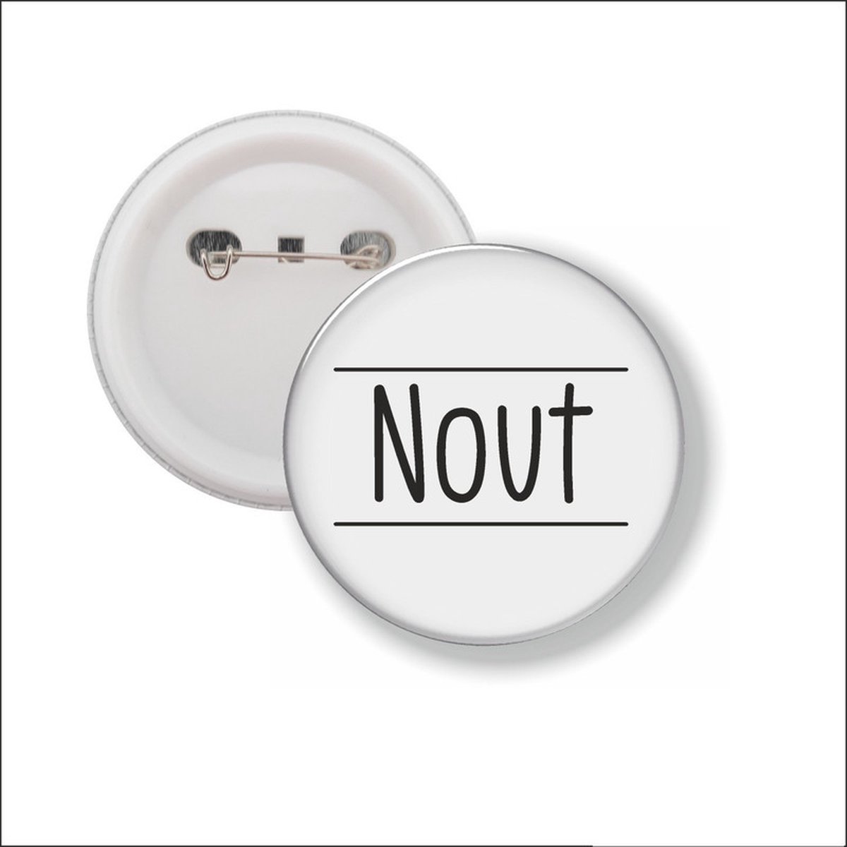 Button Met Speld 58 MM - Nout