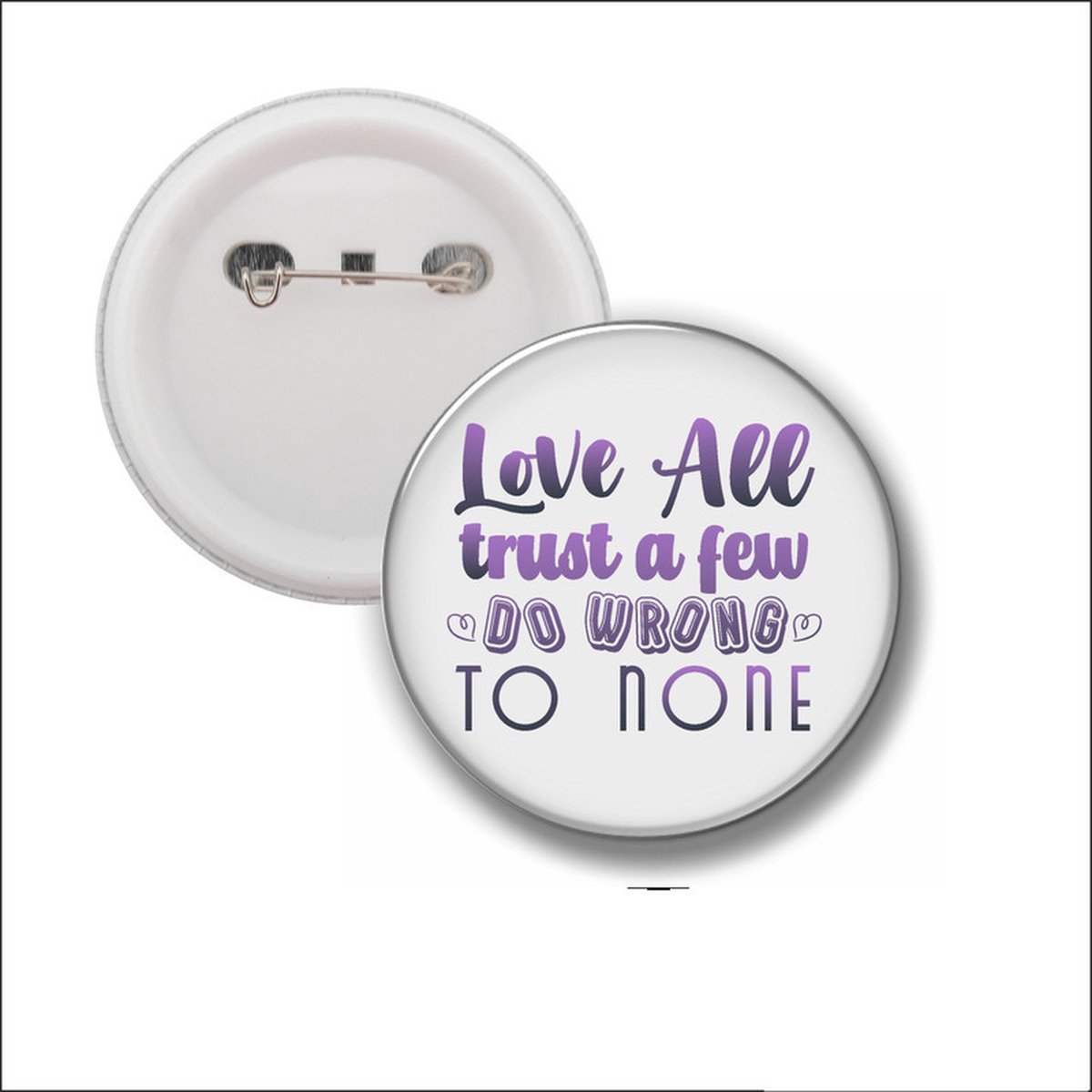 Button Met Speld 58 MM - Love All