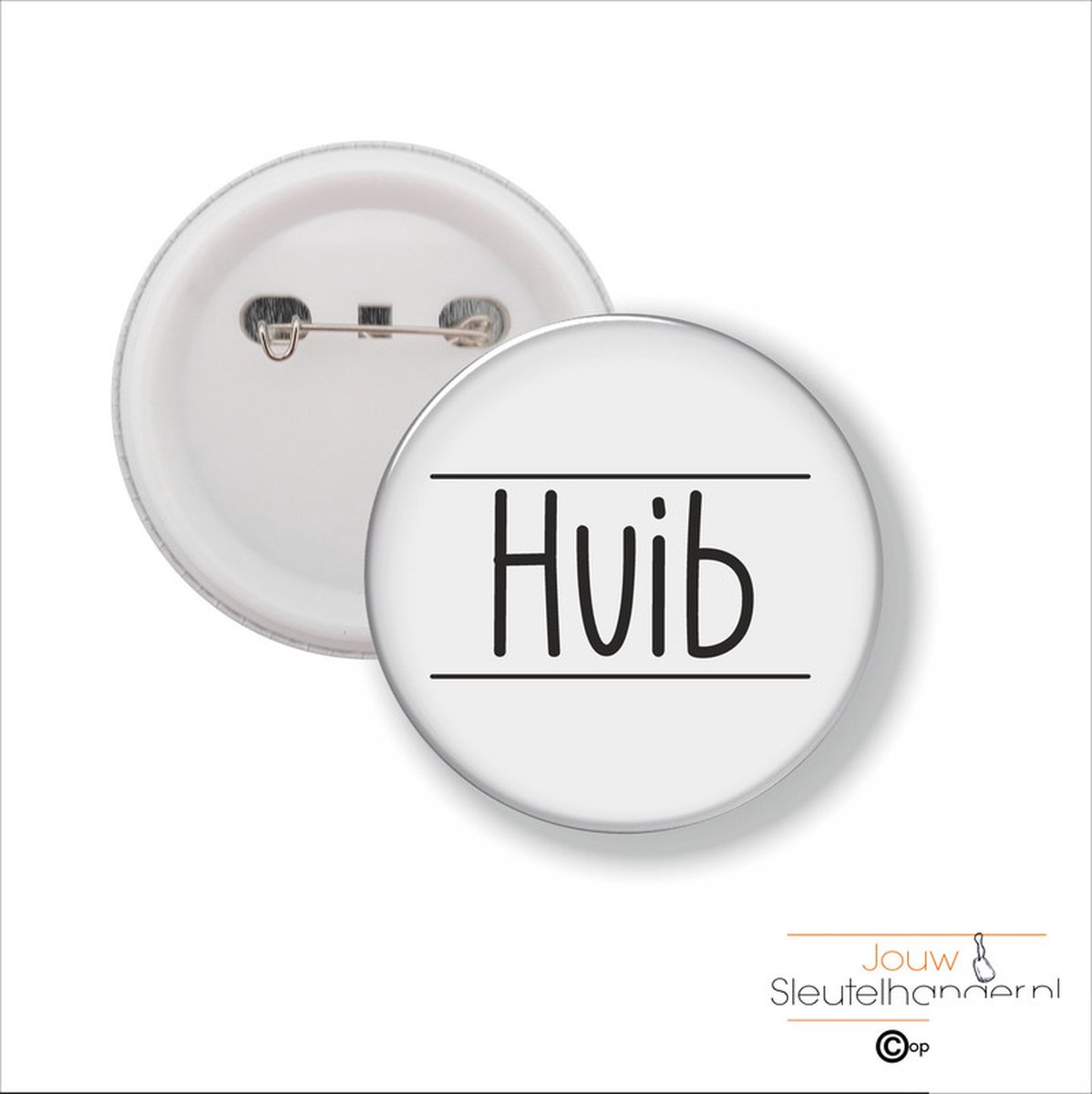 Button Met Speld 58 MM - Huib