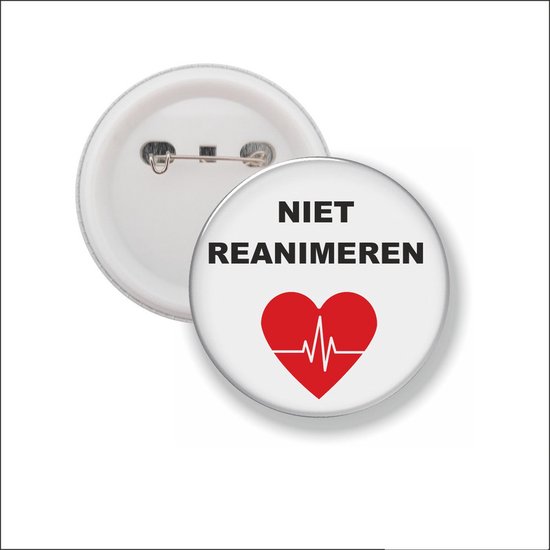 Button Met Speld 58 MM - Niet Reanimeren