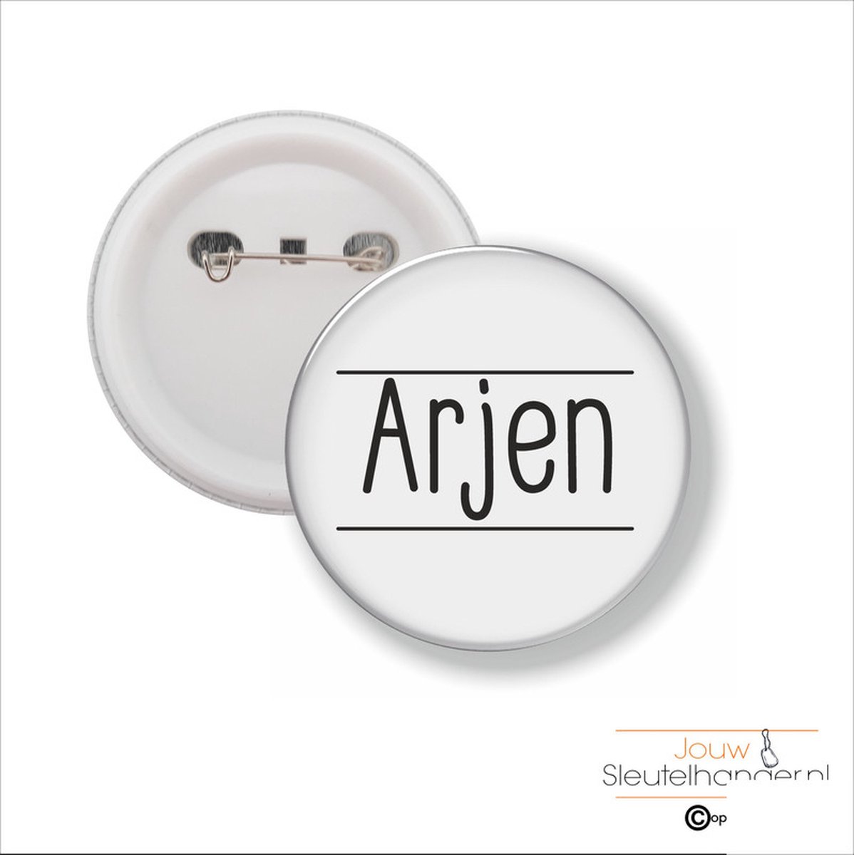 Button Met Speld 58 MM - Arjen