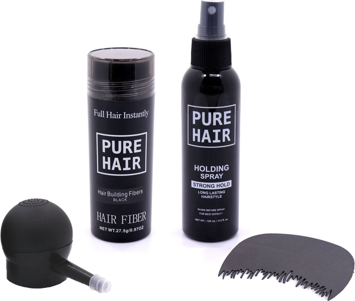 Pure Hair Premium Haarvezels Set Zwart