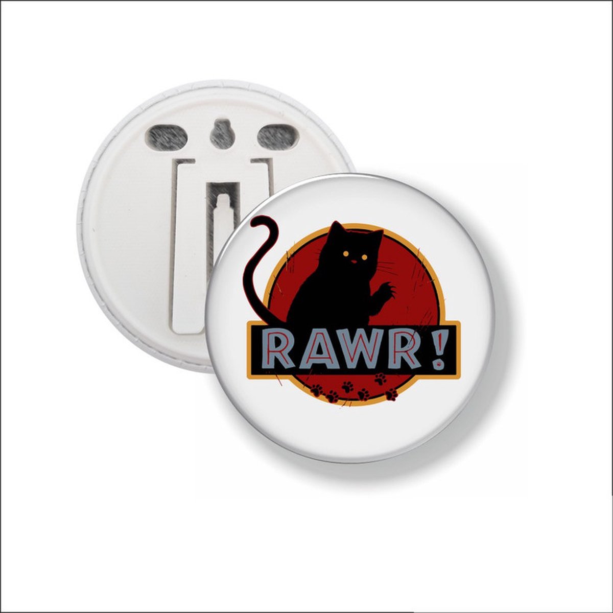 Button Met Clip 58 MM - RAWR