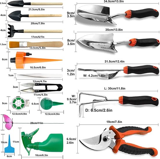 Tuingereedshapset - tuingereedschap - garden tools set - gardening set - duurzaam — afbeelding 2