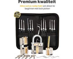 D.M.Store - Lockpick set - Lockpicking set - Lockpick - Lockpick set beginners - Survival Kit - Sloten opener set - lockpick set voor beginners en gevorderden - Oefenslot - Lock picking set