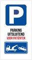 "Parking uitsluitend voor patiënten", 20 x 40 cm