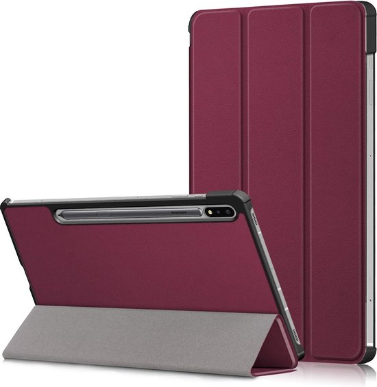 Samsung Galaxy Tab S8 Plus 12,4 pouces 2022 / S7 FE et S7 Plus Case / Smart Boek Case Cover Wine Red