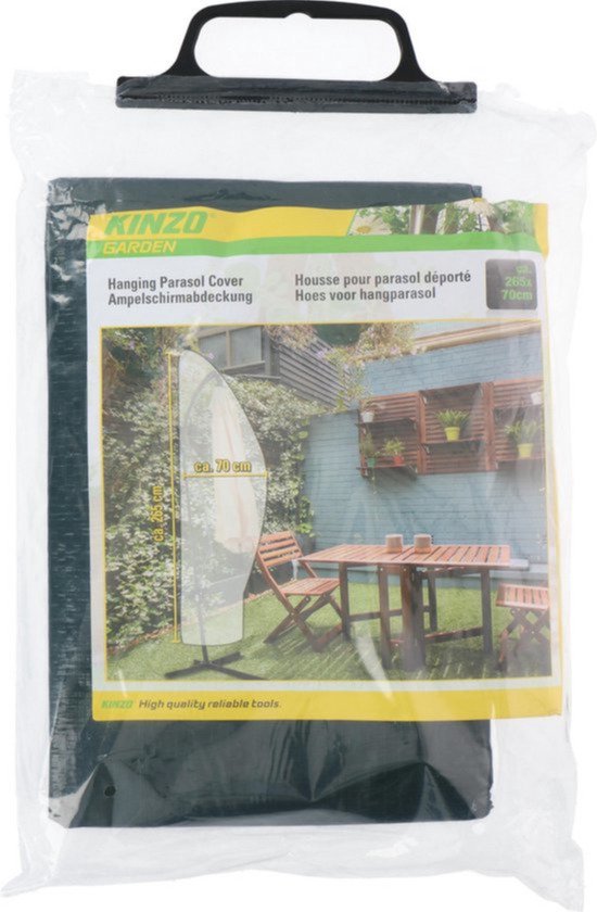 Housse de parasol déporté Kinzo Garden noire, env. 70x265cm.