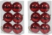 12x Boules de Noël en plastique rouge 10 cm - Brillant - Boules de Noël en plastique incassables - Décorations pour sapins de Noël Rouge