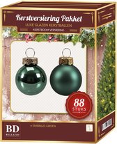 Glazen Kerstballen set 88-delig Emerald groen - Kerstboomversiering Emerald groen