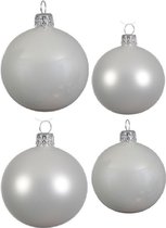 Compleet glazen kerstballen pakket winter wit glans/mat 38x stuks - 18x 4 cm en 20x 6 cm