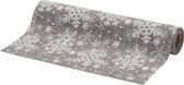 2x Chemin de table de Noël argenté avec flocons de neige 250 x 21 cm - polyester - Décoration de table de Noël - Nappes