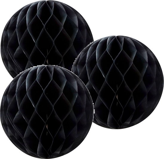 3x decoratie bal zwart 10 cm | bol.com