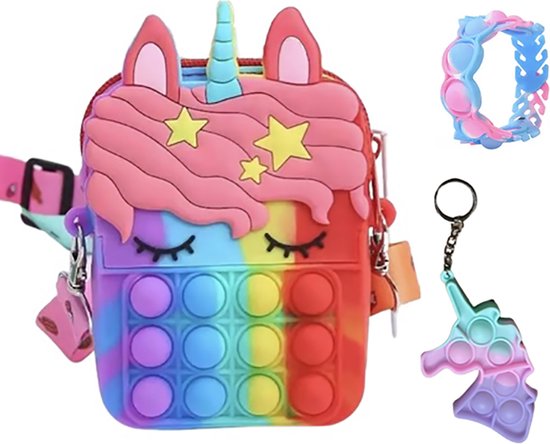 3-Pack - Fidget Toys - Pop It - fidget - speelgoed licorne - pop it bag 13  x 8 x 4 cm... | bol.com