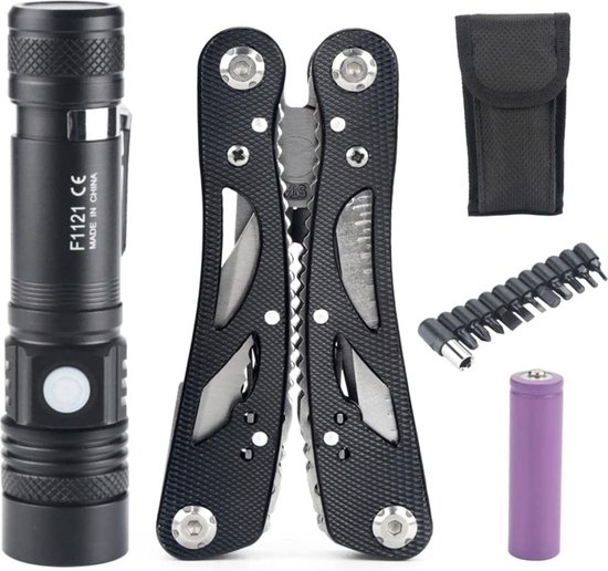 Pinces Kit Multi -outils 24 en 1 et lampe de poche LED rechargeable, Set de  Survie... | bol.com