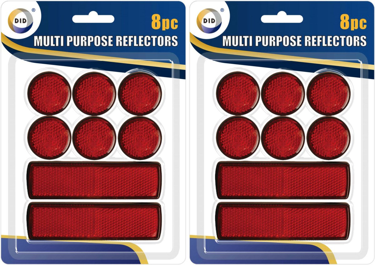 DID Reflectoren - 24x - rood - zelfklevend fietsreflector -