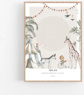 Persoonlijke sterrenhemel poster | THE WILD CIRCUS x ELLIE - 50x70 cm - Sterrenhemel poster - Babykamer en kinderkamer