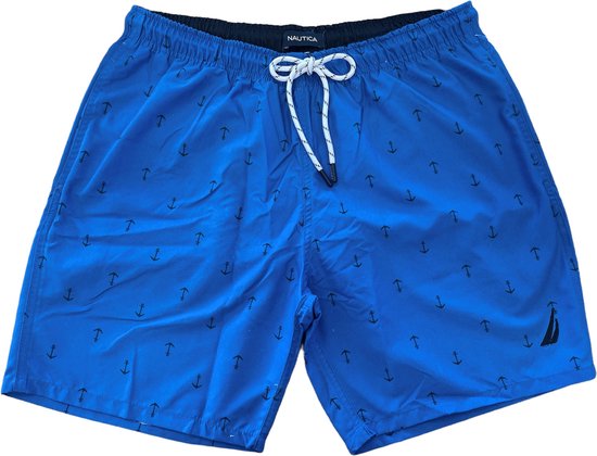 Nautica - Heren Zwembroek Anker Print - Blauw - Maat L