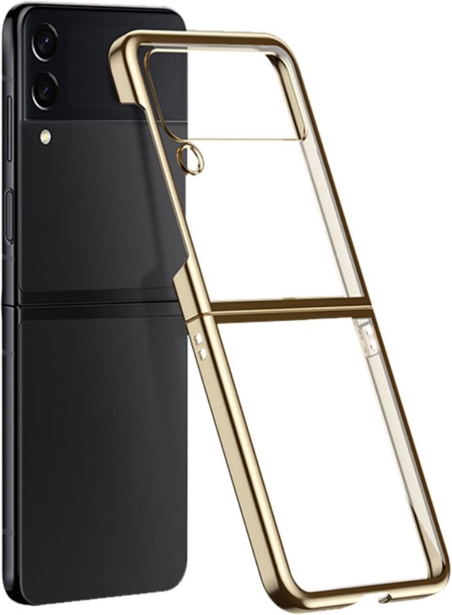 Back Cover Transparant/Goud Hoesje Geschikt voor Samsung Galaxy Z Flip 4