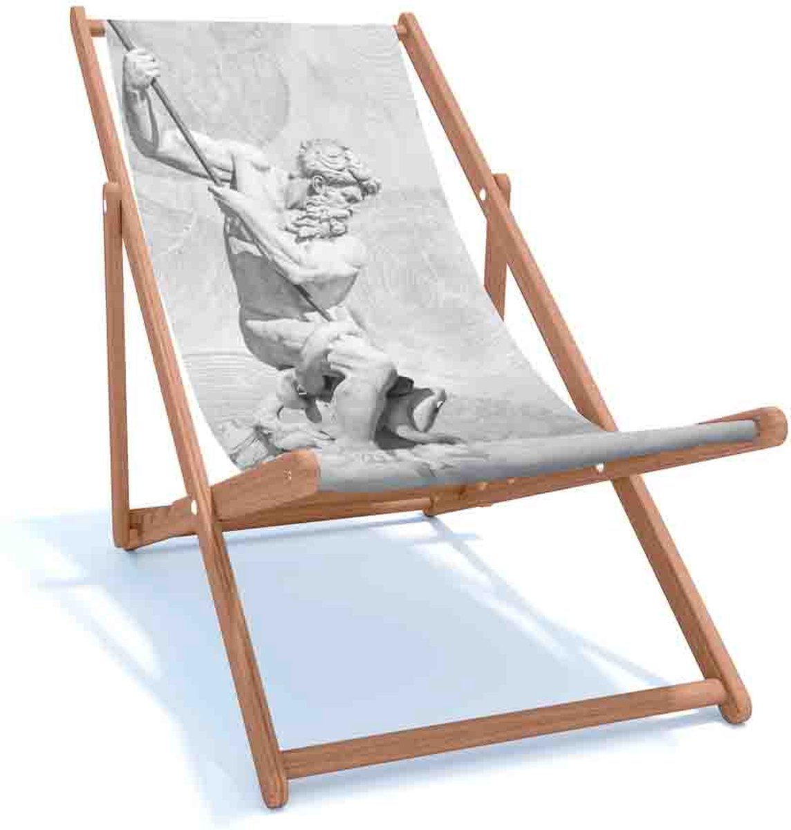 Strandstoel Holtaz Full Print - Zonnebed - Houten frame - Verstelbaar - David