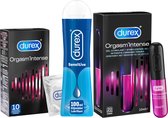 Bol.com Durex - 10 stuks Condooms - Orgasm Intense - 110ml Glijmiddel - Intense Orgasm 10ml - Play Sensitive 100ml - Voordeelver... aanbieding
