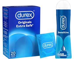 Durex - 20 stuks Condooms - Extra Safe - 50 ml Glijmiddel - Play Sensitive - Voordeelverpakking