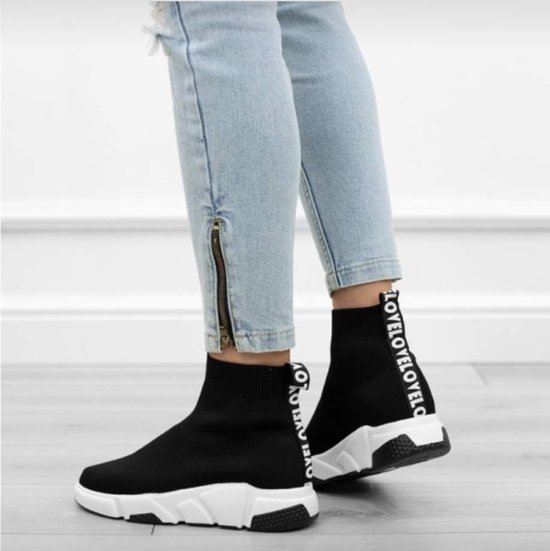 Zwarte sok schoenen voor dames in look -stijl / New Collectie Maat 39 |  bol.com