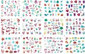 Nagel stickervel Zee, Walvis, Zeepaardje met 9 designs water transfer stickers | nail art | nagelstickers | Sparkolia