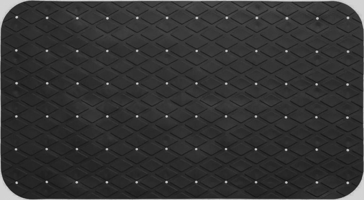 Douchemat - Badmat - Antislipmat Douche - 69x39 cm - Zwart- Rechthoekig - Badkamermat met Zuignappen