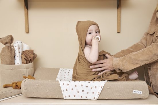 Meyco Baby Mini Knots aankleedkussenhoes - sand - 50x70cm — afbeelding 5