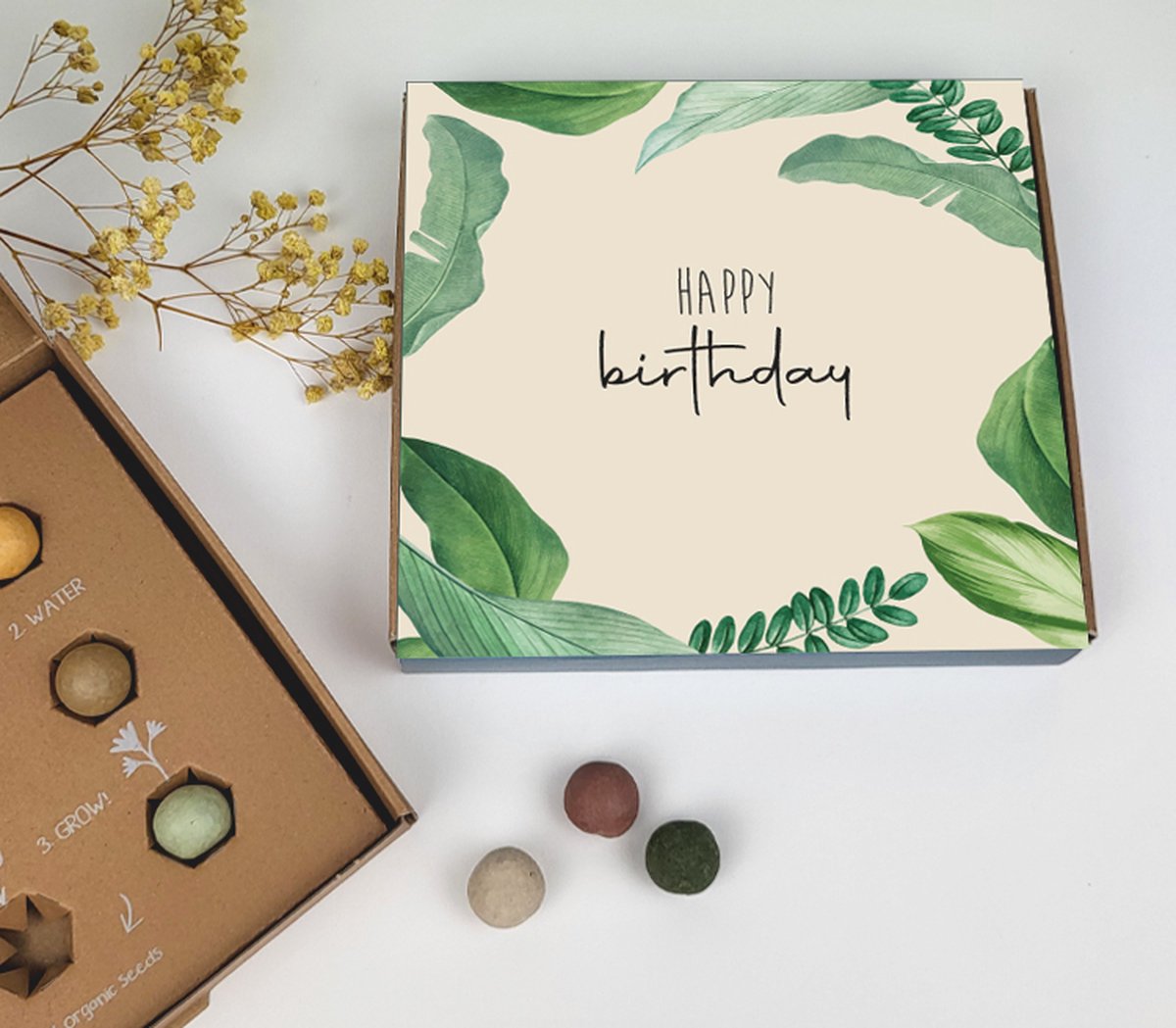 Bloembommetjes - Bloemen - Zaadjes - Cadeau verjaardag - jungle - Happy birthday - verjaardagscadeau - Zaad - Kado - Cadeau - Geschenkdoos