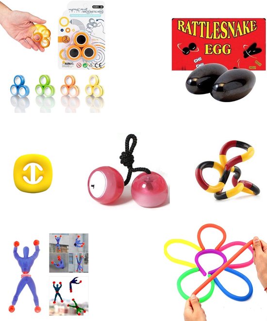 Indica Opgewonden zijn Geschikt Fidget Toys Pakket| fidget toys pakket onder de 10 euro | Fidget box |  Fidget toys box... | bol.com