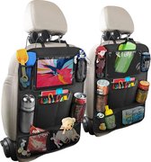 VENNEWEIDE - luxe en degelijke Autostoel Organizer met Tablethouder - Auto Organizer - Voor Baby en Kinderen - Veel Opbergruimte - Geschikt voor o.a. iPad - Topkwaliteit - Zwart