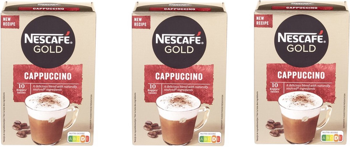3x NESCAFE GOLD - Cappuccino - 10 zakjes per verpakking